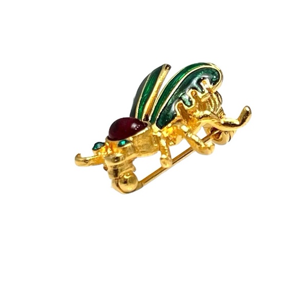 VINTAGE JOAN RIVERS ENAMEL & GOLD TONE HONEY BEE BROOCH - Picture 15 of 16